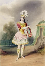 Louisa Fairbrother como Eglantine em `Valentine and Orson, 1843